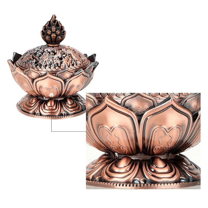 Karma Stone Tibetan Lotus Shaped Purify Incense Burner