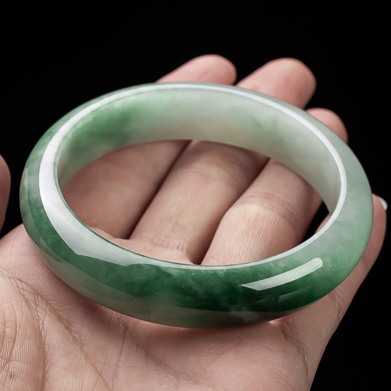 Karma Stone Natural Jade Fortune Blessing Bangle Bracelet
