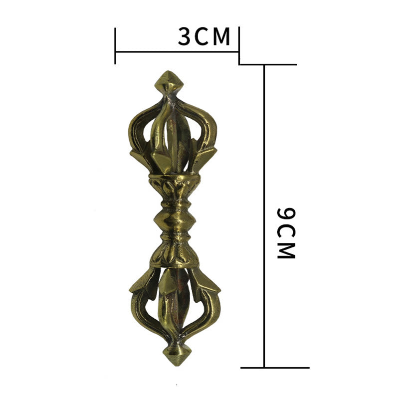 Karma Stone Handcrafted Nepal Small Five Prong Vajra Dorje Strength Copper Decoration