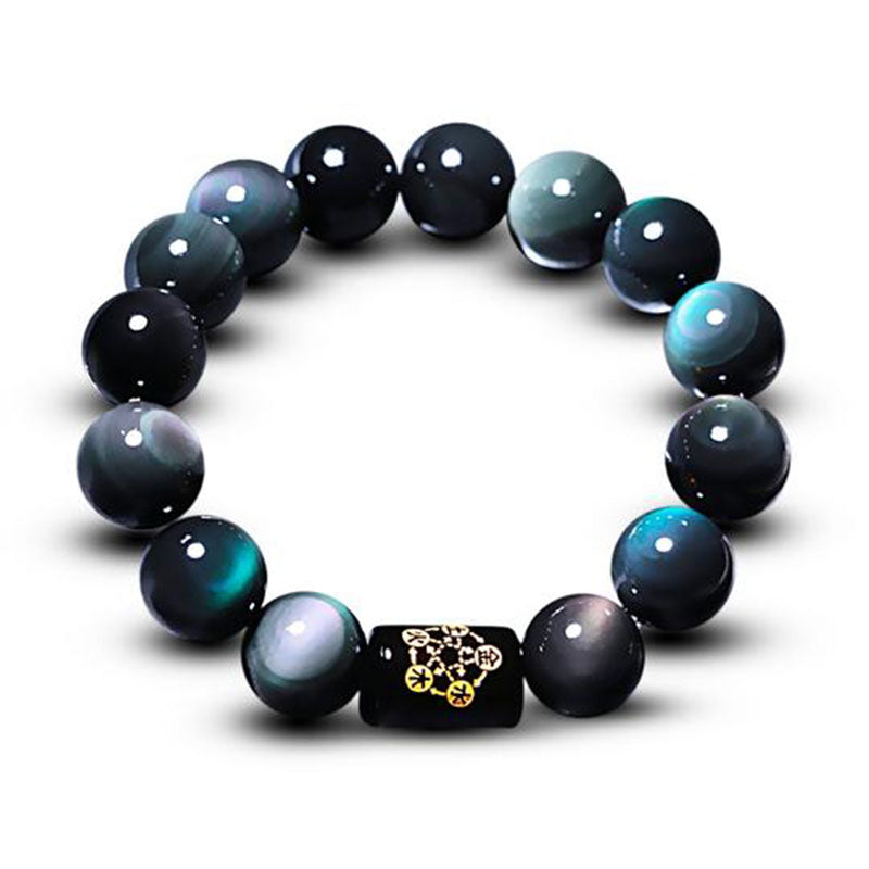 Karma Stone Natural Rainbow Obsidian Positive Transformation Bracelet