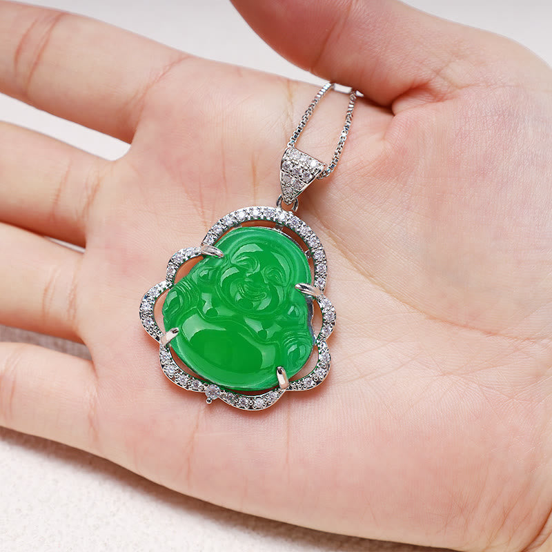 Karma Stone Good Luck Laughing Buddha Necklace