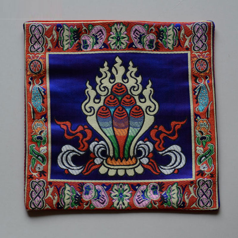 Karma Stone Prayer Altar Mat Healing Meditation Vajra Auspicious Symbols