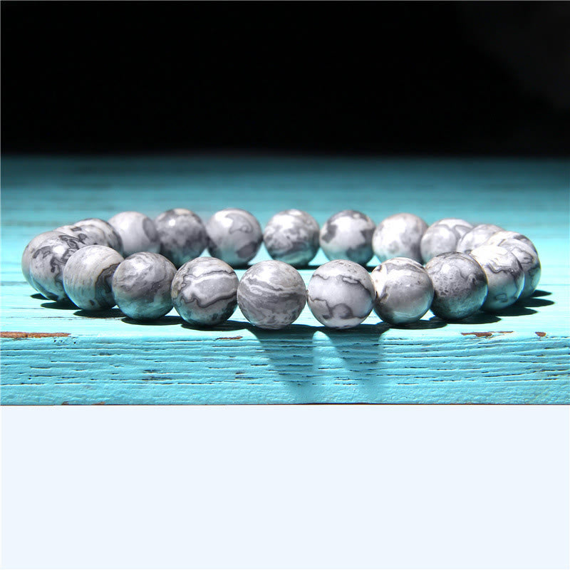 Karma Stone Natural Agate Stone Crystal Balance Beaded Bracelet
