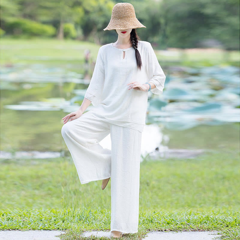 Karma Stone Tai Chi Meditation Prayer Zen Spiritual Morning Practice Clothing Women's Set