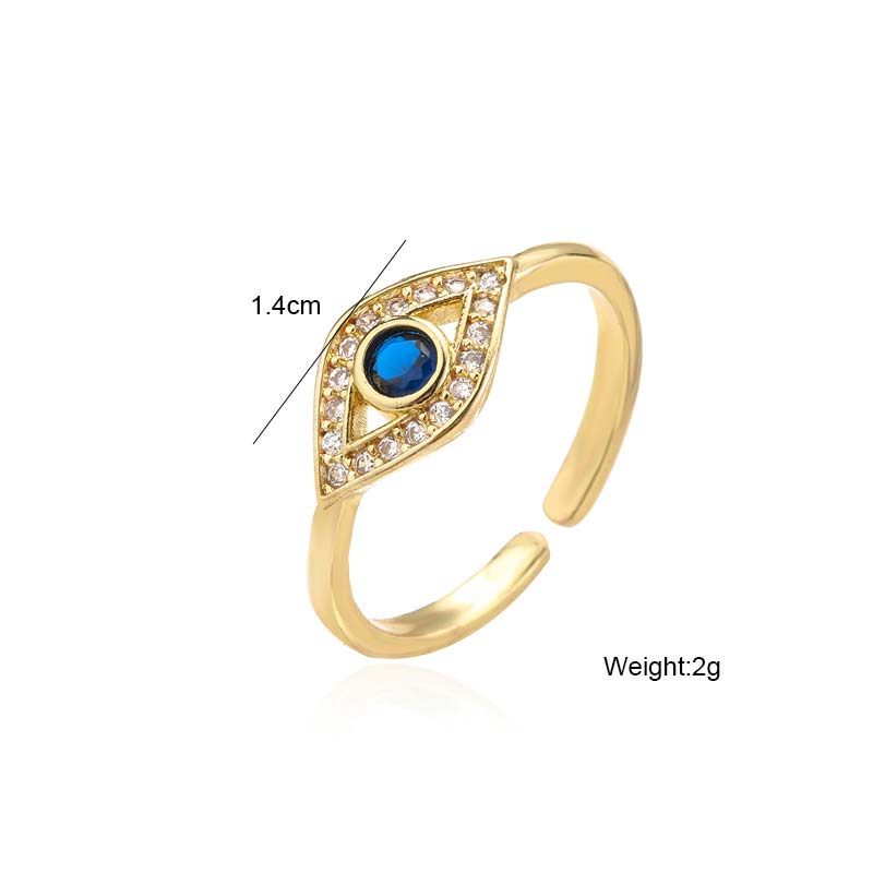 Karma Stone Evil Eye Protection Blessing Copper Ring