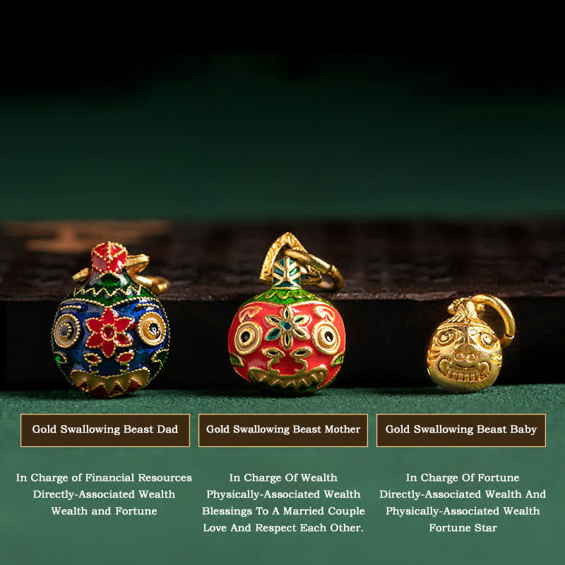 Karma Stone Tibetan Gold Swallowing Beast Family Five God Of Wealth Thangka Fortune Bead Bracelet