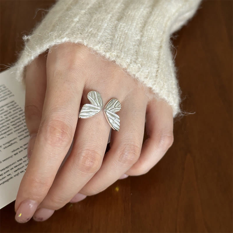 Karma Stone 925 Sterling Silver Butterfly Love Freedom Ring