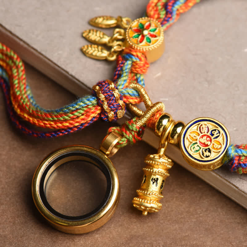Karma Stone Tibetan Om Mani Padme Hum Dreamcatcher Luck Colorful Reincarnation Knot String Bracelet