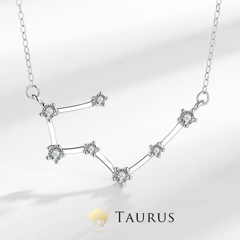 Karma Stone 925 Sterling Silver 12 Constellations of the Zodiac Astrology Blessing Necklace Pendant