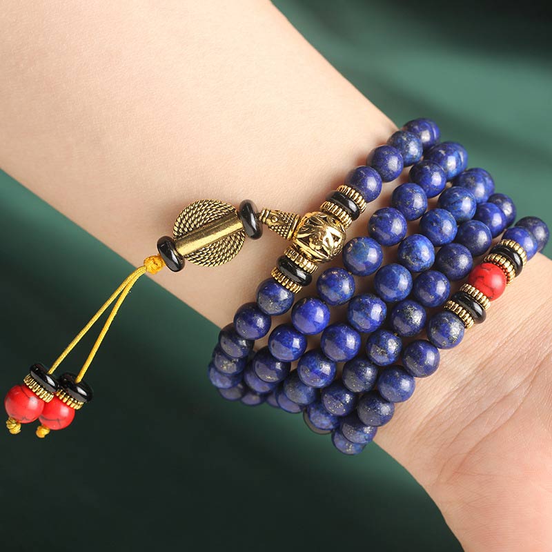 Karma Stone Tibetan Mala Lapis Lazuli Positive Bracelet Necklace