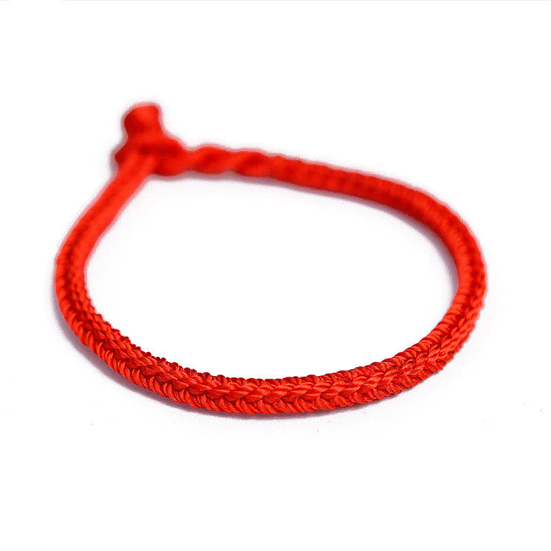 Karma Stone Tibetan handmade eight-thread peace knot protective woven Tibetan red string bracelet