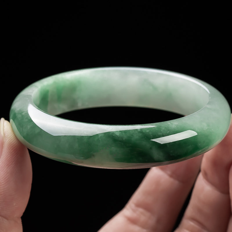 Karma Stone Natural Jade Fortune Blessing Bangle Bracelet