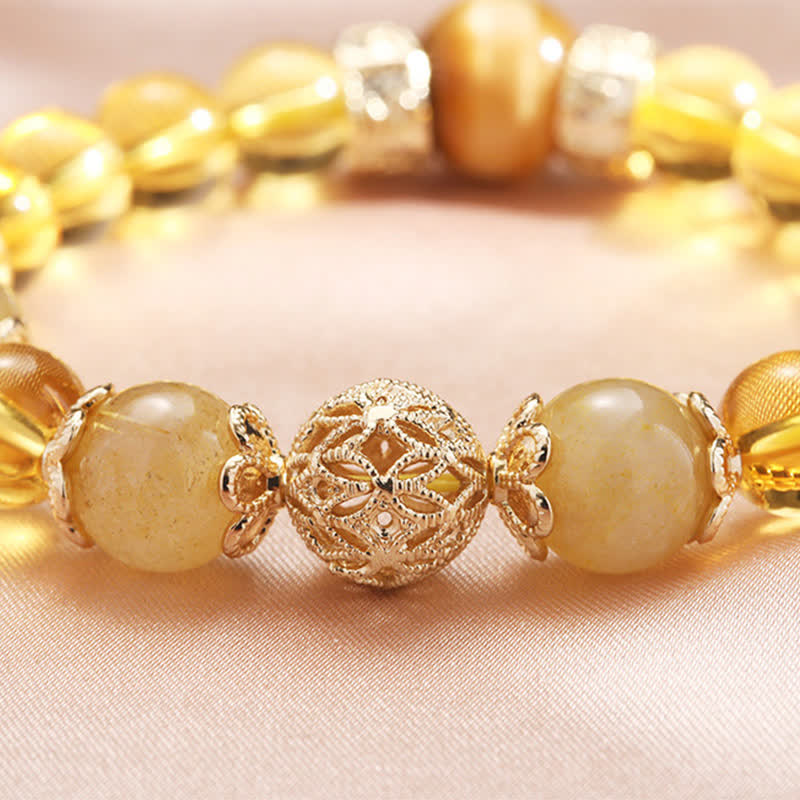 Karma Stone Citrine Generosity Prosperity Beaded Bracelet