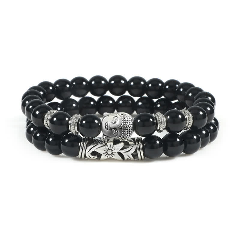 Karma Stone 2 pieces natural crystal agate protection bracelets