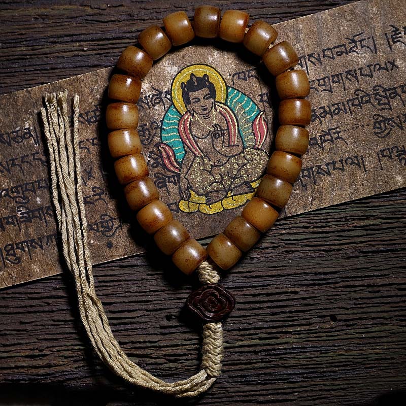Karma Stone Tibetan Yak Bone Balance Strength Wrist Mala