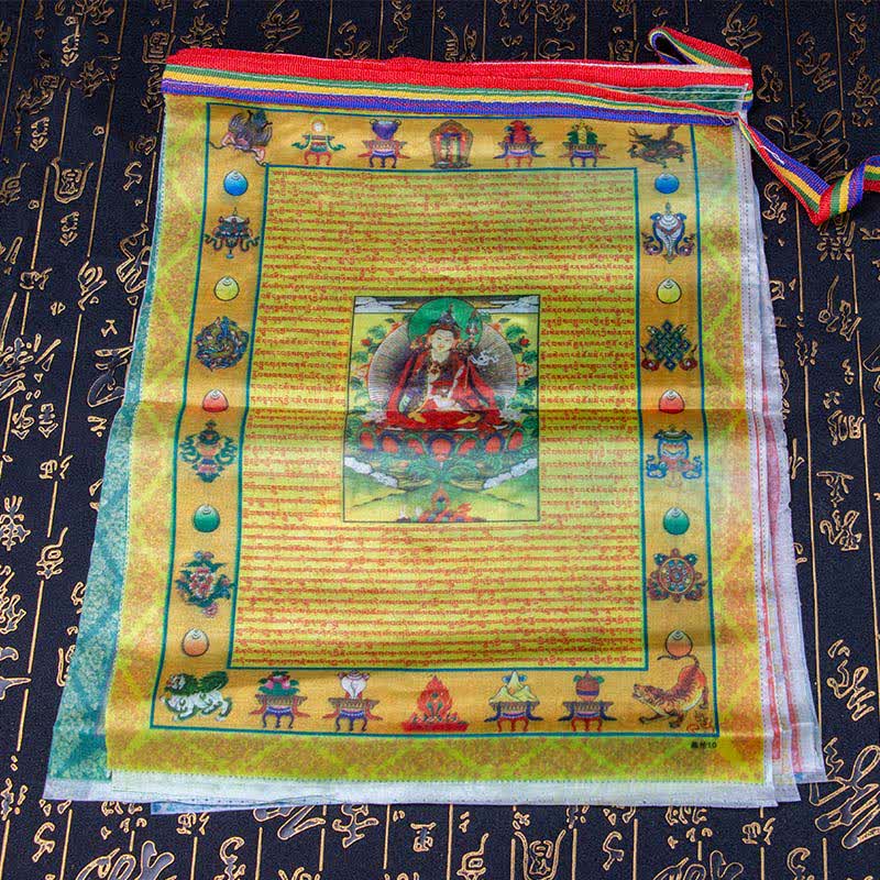 Karma Stone Tibetan 5 Colors Windhorse Buddha Tara Scriptures Healing Auspicious Outdoor Prayer Flag