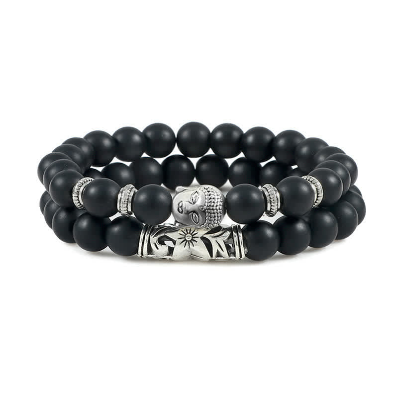 Karma Stone 2 pieces natural crystal agate protection bracelets