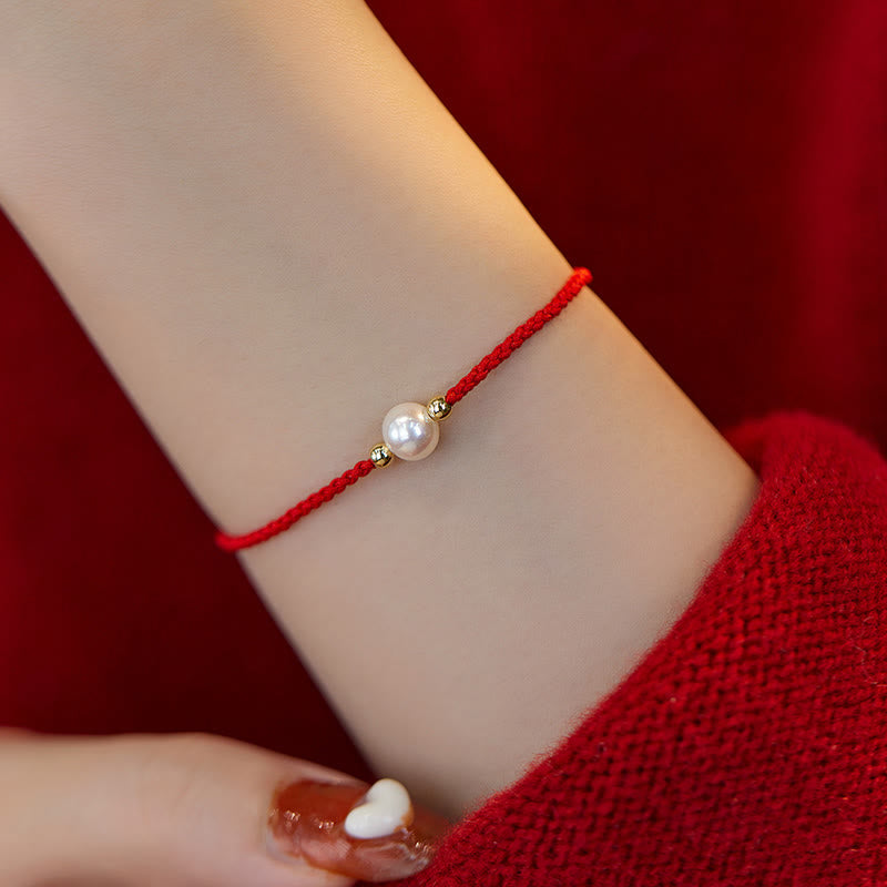 Karma Stone Natural Pearl Bead Luck Braid String Bracelet