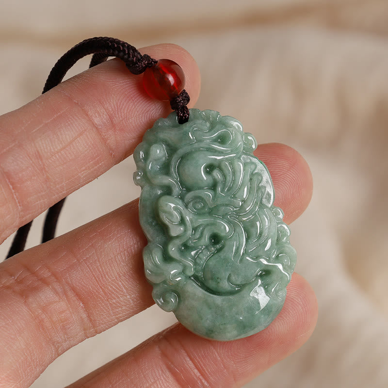 Karma Stone Natural Jade 12 Chinese Zodiac Prosperity Necklace Pendant