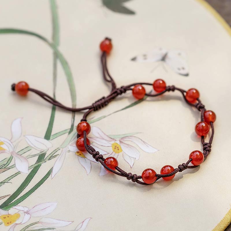 Karma Stone Red Agate Moss Agate Cinnabar Calm Bracelet