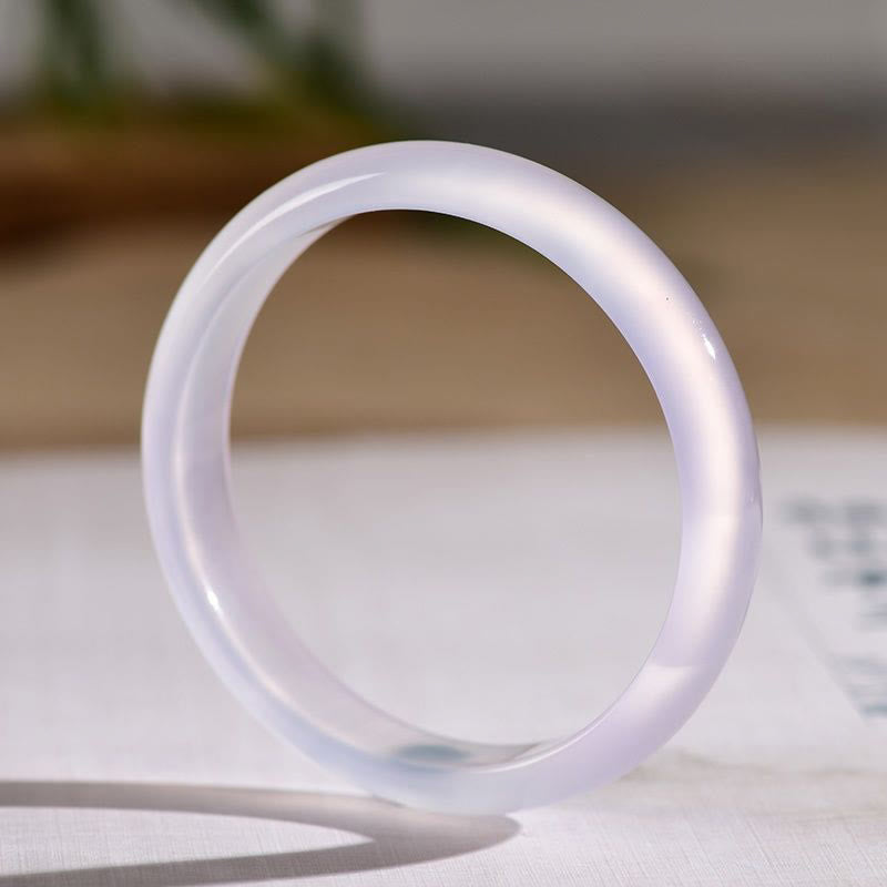 Karma Stone Natural Purple Jade Soothing Protection Bracelet Bangle