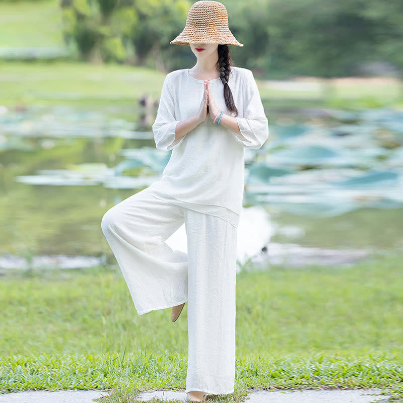 Karma Stone Tai Chi Meditation Prayer Zen Spiritual Morning Practice Clothing Women's Set
