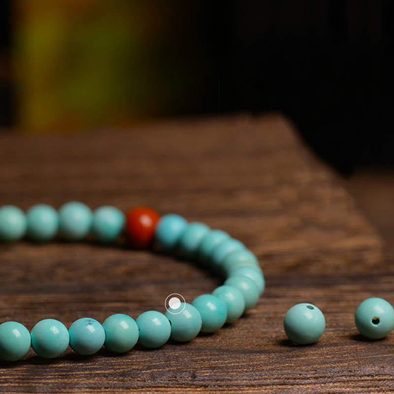 Karma Stone Turquoise Red Agate Bead Protection Bracelet