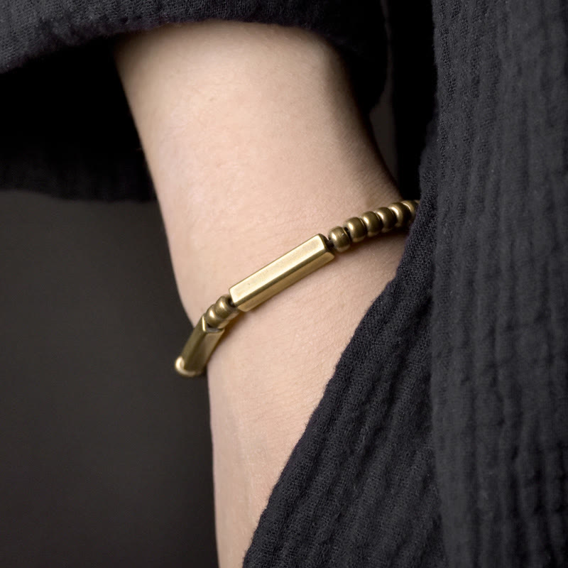 Karma Stone Tibetan Simple Design Copper Wealth Luck Bracelet