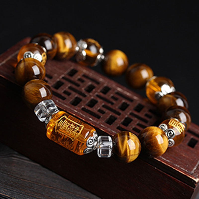 Karma Stone Tiger Eye Bead Fortune Prosperity Bracelet