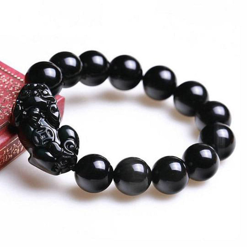 Karma Stone FengShui PiXiu Obsidian Wealth Bracelet