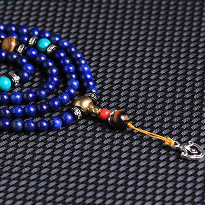 Karma Stone 108 Lapis Lazuli Beaded Prayer Bracelet Spiritual Bracelets