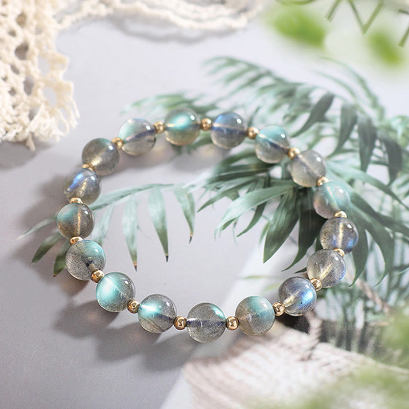 Karma Stone 14k Gold Plated Natural Moonstone Healing Love Bracelet
