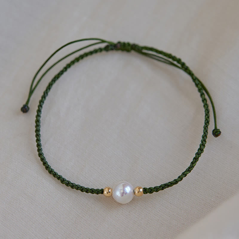 Karma Stone Natural Pearl Bead Luck Braid String Bracelet