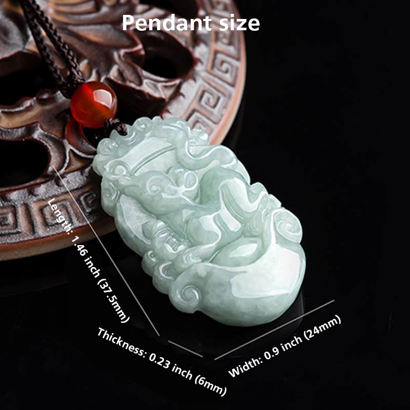 Karma Stone Natural Jade 12 Chinese Zodiac Sucess Pendant Necklace