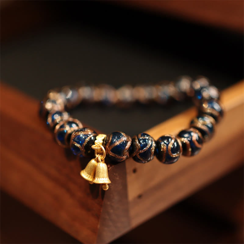 Karma Stone Tibetan Gold Swallowing Beast Family Five God Of Wealth Thangka Fortune Bead Bracelet