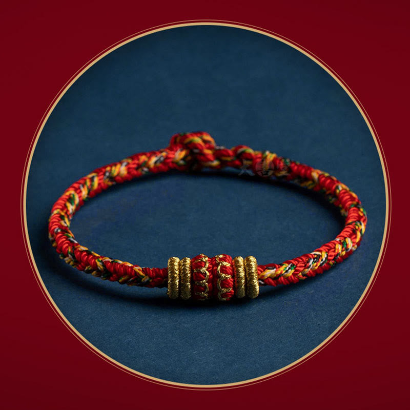 Karma Stone Tibet Handmade Chinese Zodiac Natal Buddha Luck Strength Braided String Bracelet