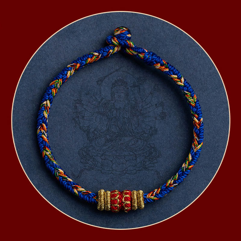 Karma Stone Tibet Handmade Chinese Zodiac Natal Buddha Luck Strength Braided String Bracelet
