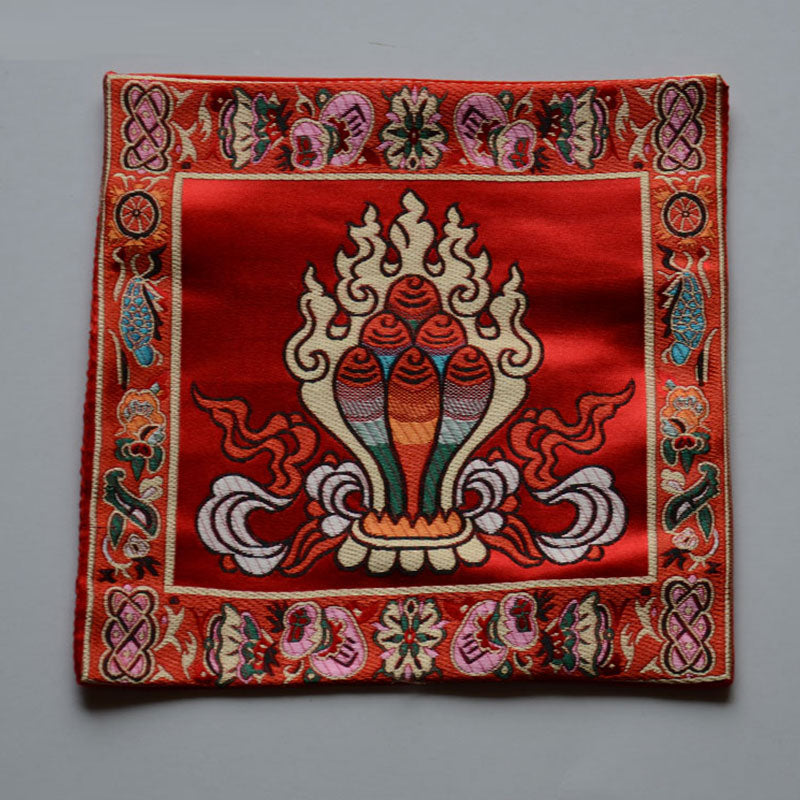 Karma Stone Prayer Altar Mat Healing Meditation Vajra Auspicious Symbols