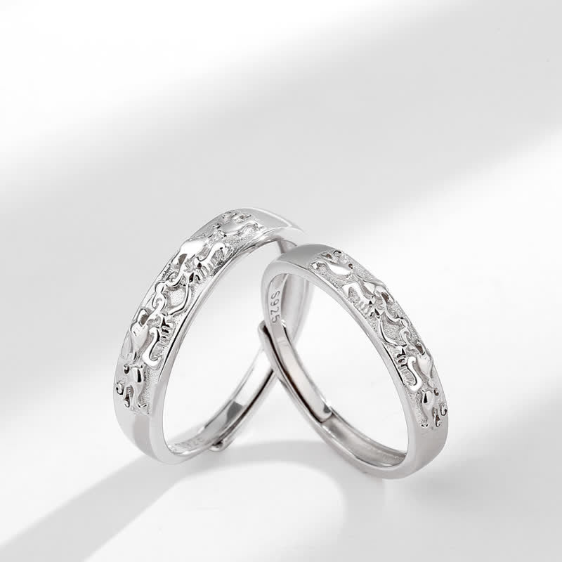 Karma Stone 925 Sterling Silver PiXiu Balance Adjustable Couple Ring