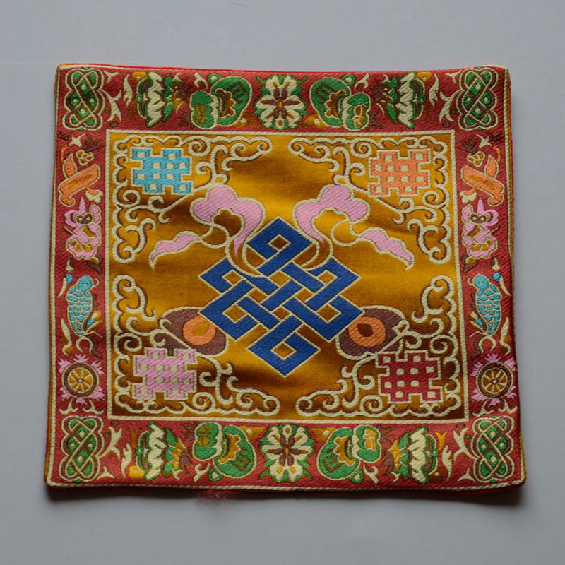Karma Stone Prayer Altar Mat Healing Meditation Vajra Auspicious Symbols