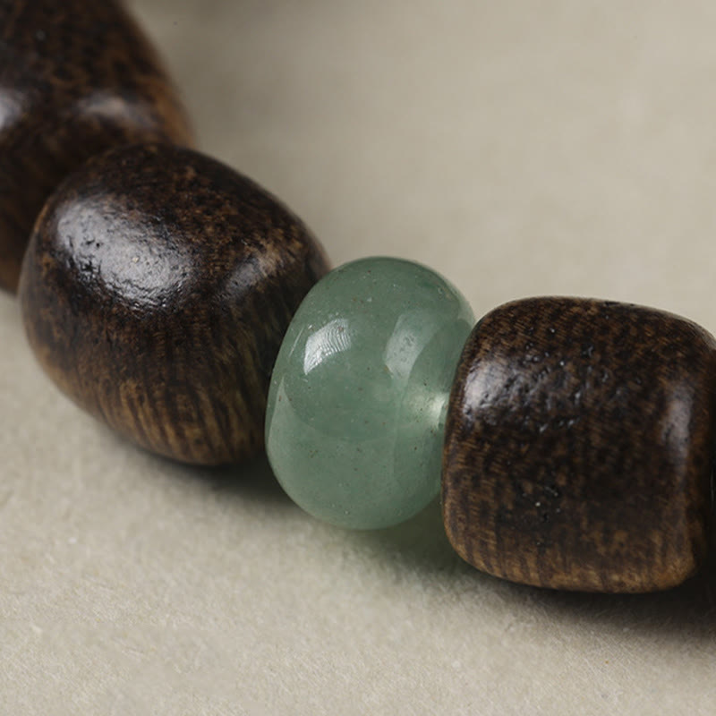 Karma Stone Agarwood Copper Coin Auspicious Cloud Calm Bracelet