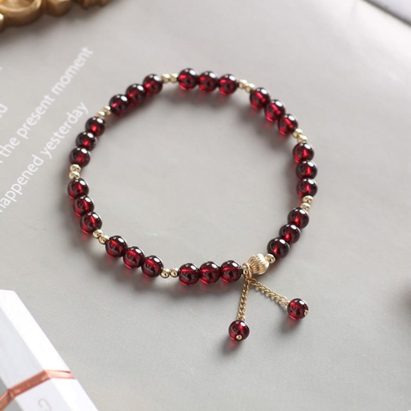 Karma Stone 14K Gold Natural Garnet Calm Bracelet