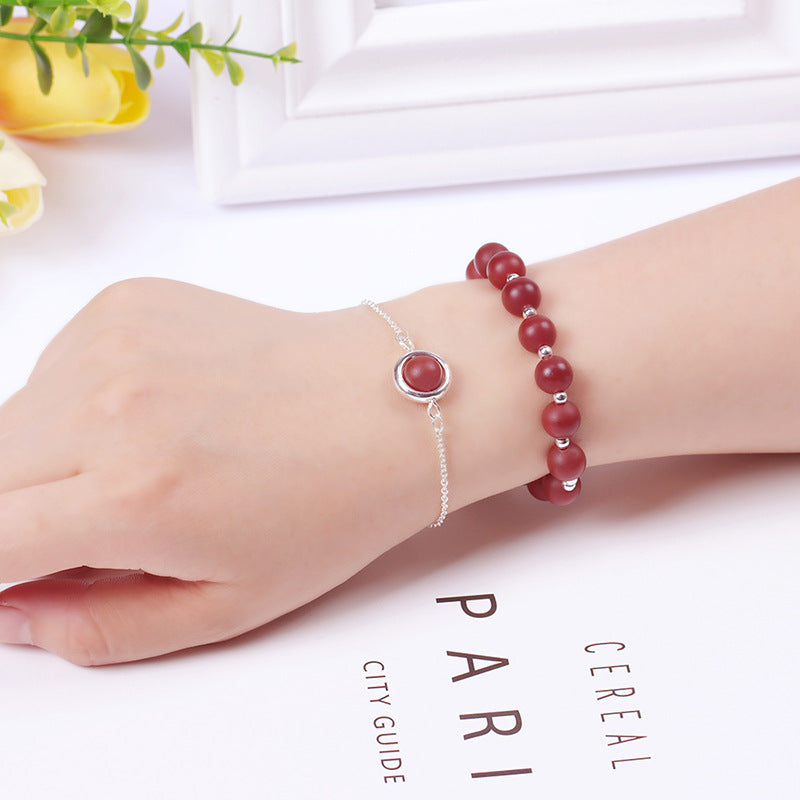 Karma Stone Sun Stone Strawberry Quartz Crystal Positive Bracelet