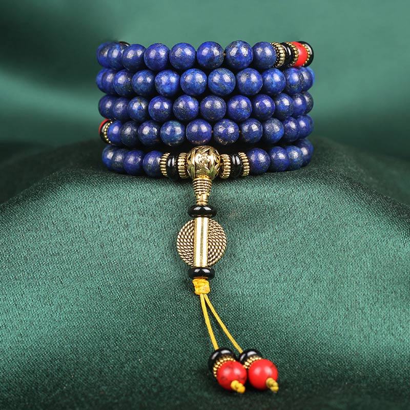 Karma Stone Tibetan Mala Lapis Lazuli Positive Bracelet Necklace