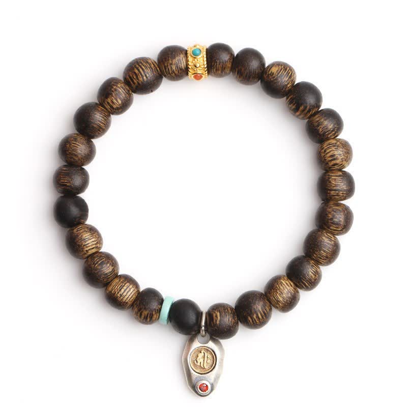 Karma Stone Vietnam Qinan Agarwood Turquoise Balance Strength Bracelet