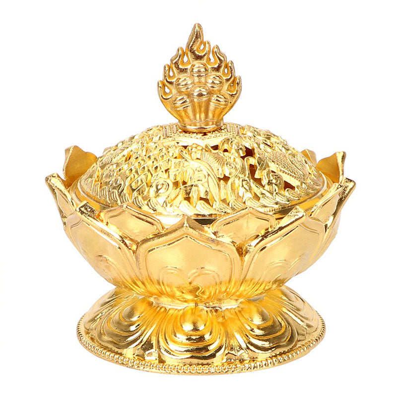 Karma Stone Tibetan Lotus Shaped Purify Incense Burner
