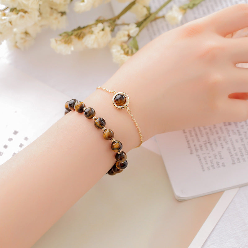 Karma Stone Sun Stone Strawberry Quartz Crystal Positive Bracelet