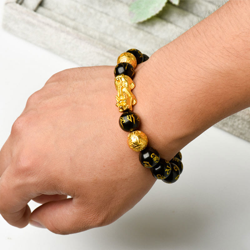 Karma Stone FengShui PiXiu Obsidian Wealth Bracelet