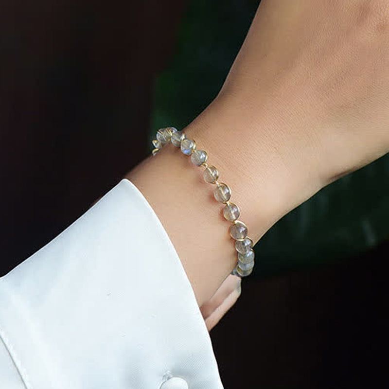 Karma Stone Natural Moonstone 14K Gold Healing Positive Bracelet