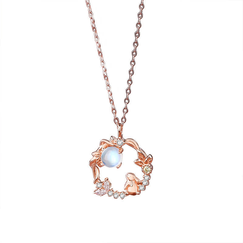 Karma Stone 925 Sterling Silver Moonstone Moon Flower Pattern Necklace Pendant Bracelet Earrings